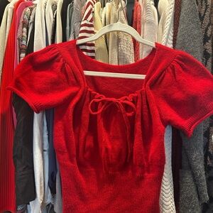 Red Knit Top - Size L